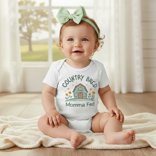 Country Bred, Momma Fed Baby Onesie