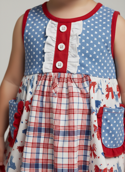 Patriotic bow ruffle set
