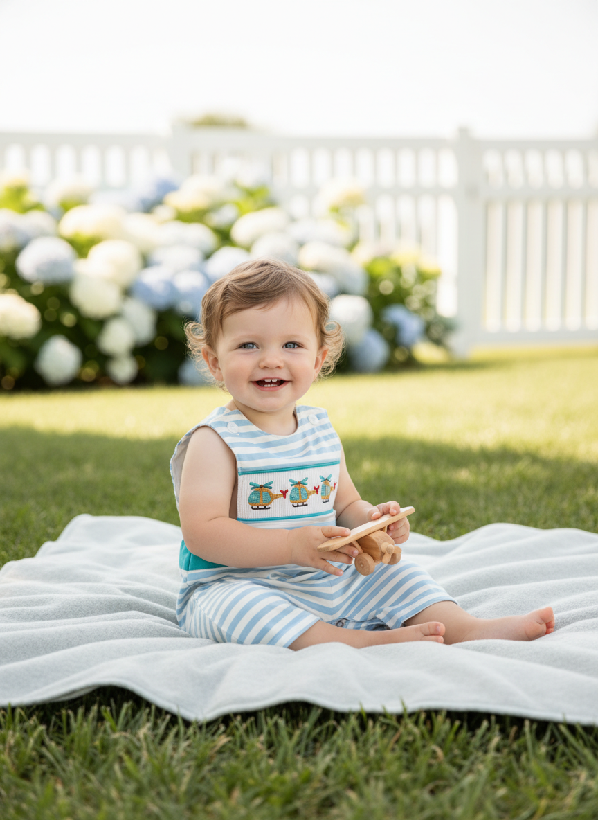 Helicopter Stripe Jonjon Romper