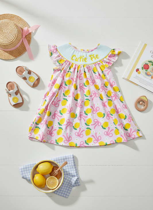 Cutie Pie Smocked Lemon Dress