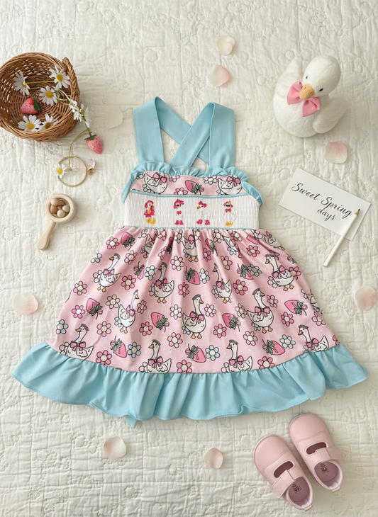 Goose smocked dress