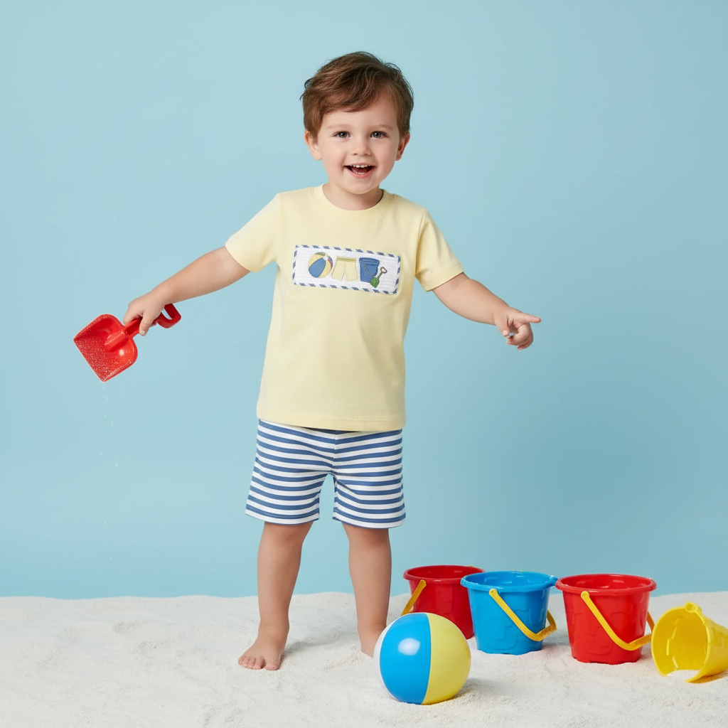 Beach ball boy short set. ETA (mid April)