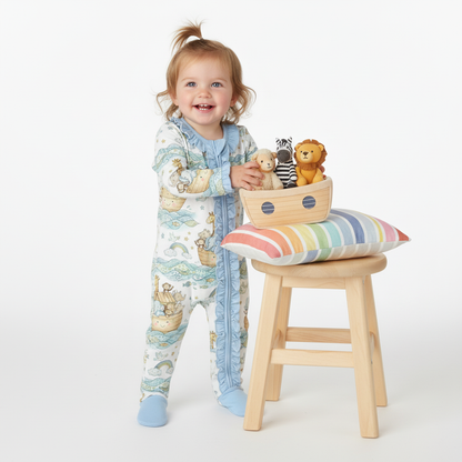 Noah's Ark  Extra Ruffle zippie pajama (preorder)