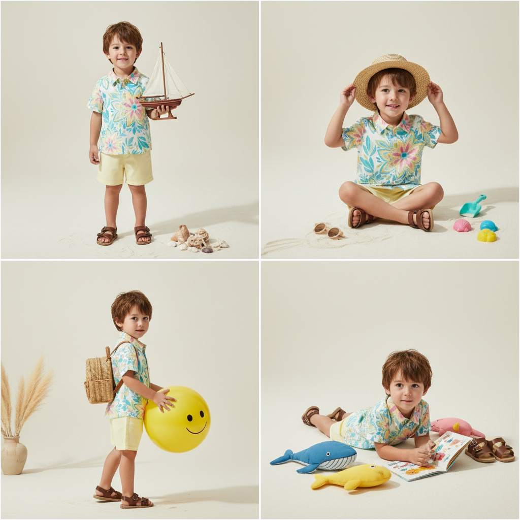 Tropical floral boy short set (preorder)