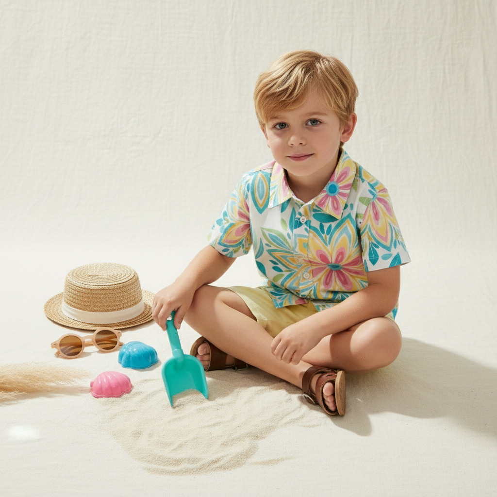 Tropical floral boy short set (preorder)