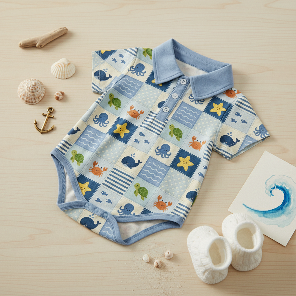 Ocean adventure boy romper