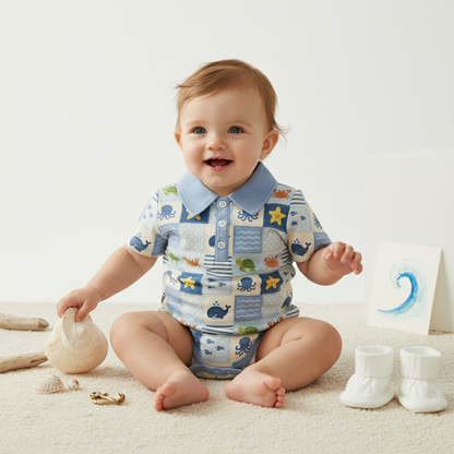 Ocean adventure boy romper