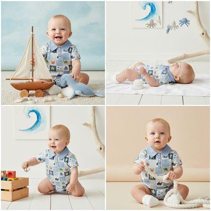 Ocean adventure boy romper