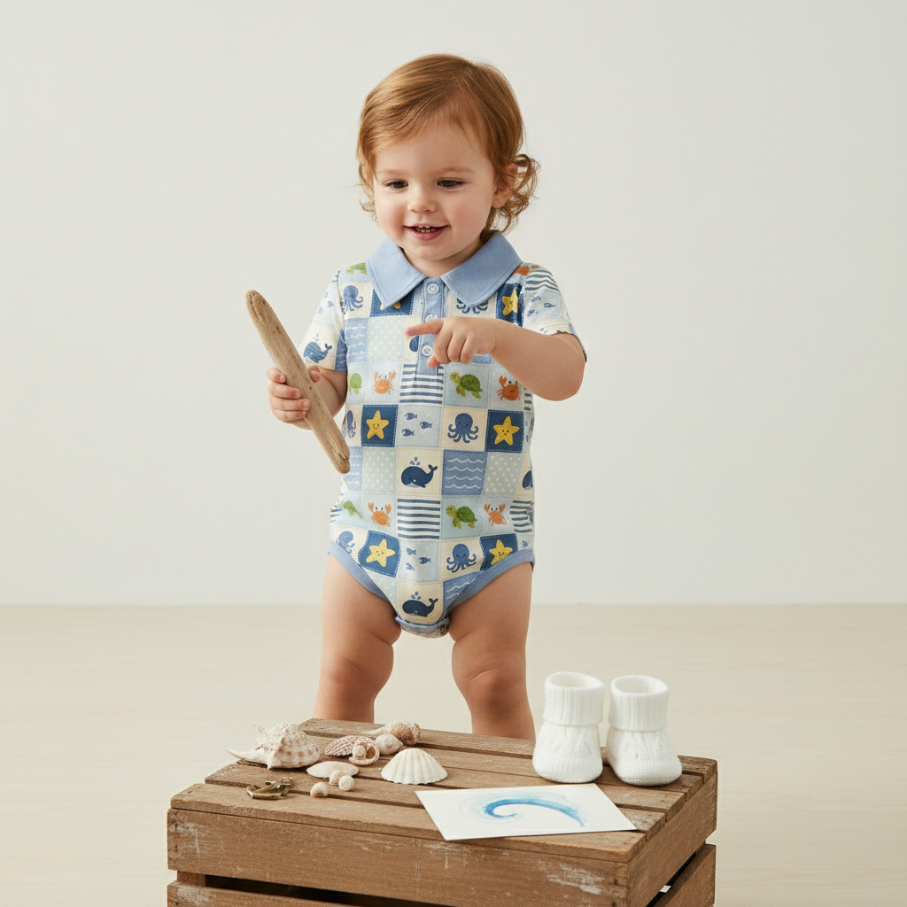 Ocean adventure boy romper