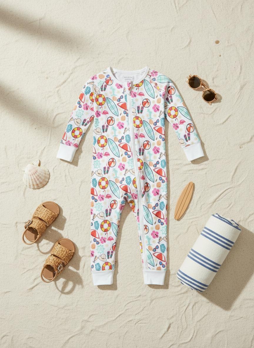 Beach time Bamboo Zippie