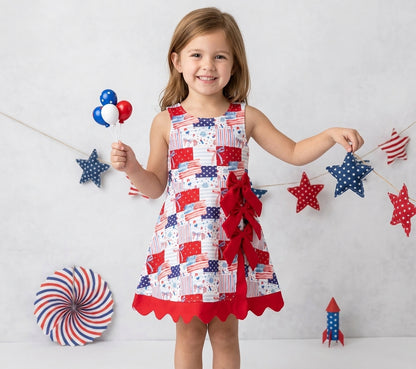 Stars and Stripes Patchwork Yoga Dress