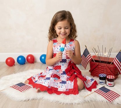 Stars and Stripes Patchwork Yoga Dress
