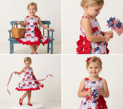 Stars and Stripes Patchwork Yoga Dress