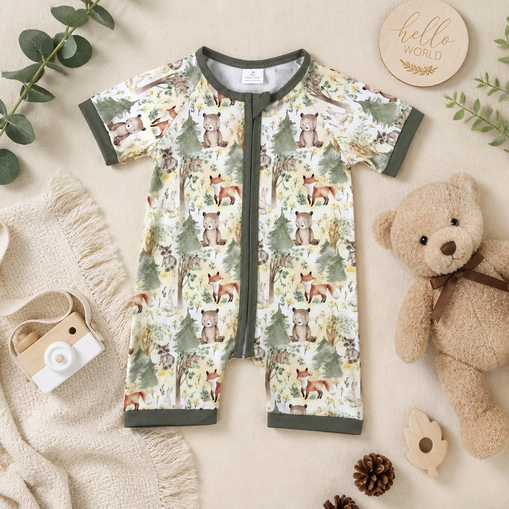 Bear and Fox bamboo shortie romper