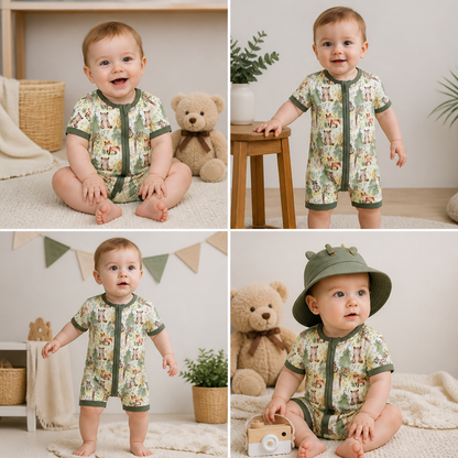 Bear and Fox bamboo shortie romper
