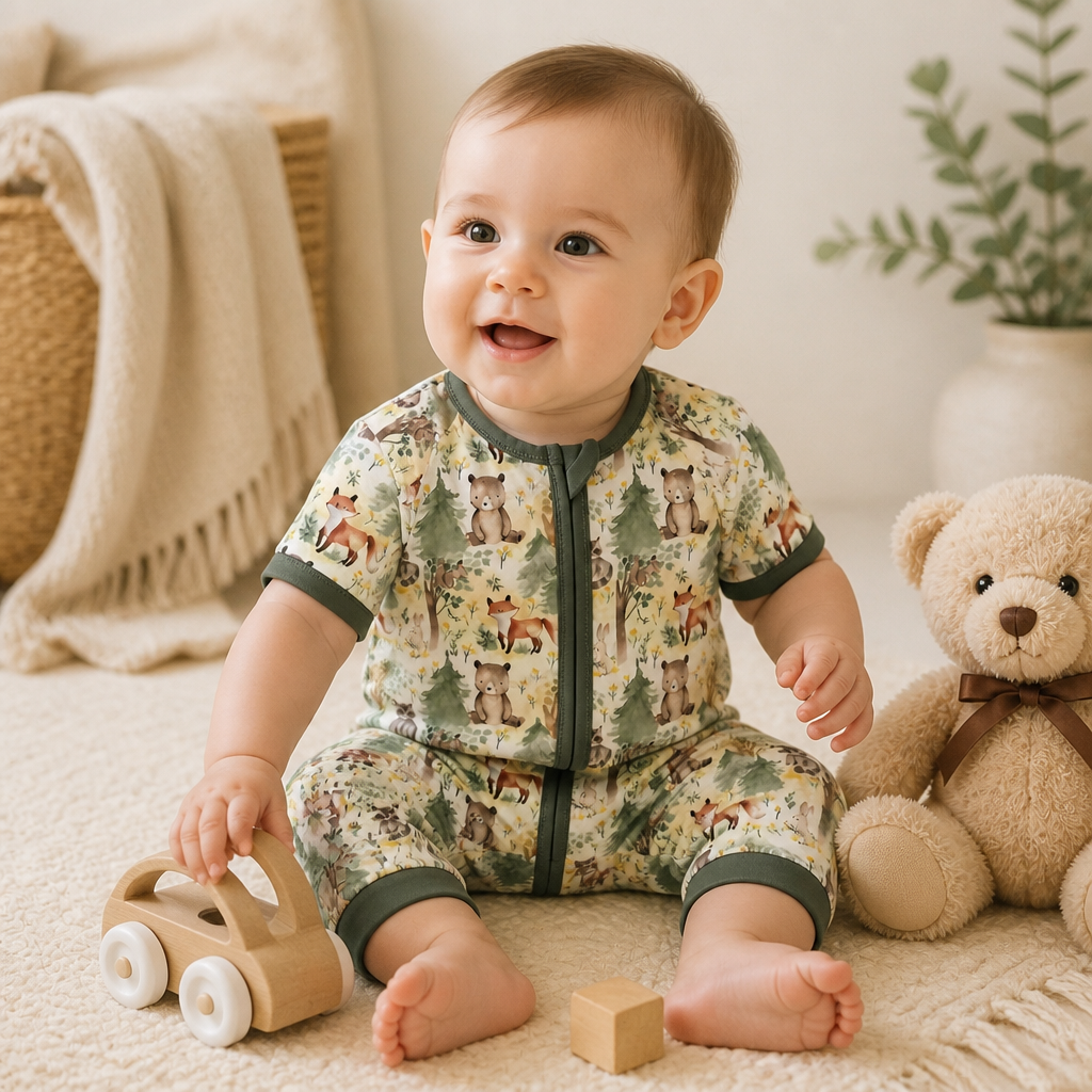 Bear and Fox bamboo shortie romper