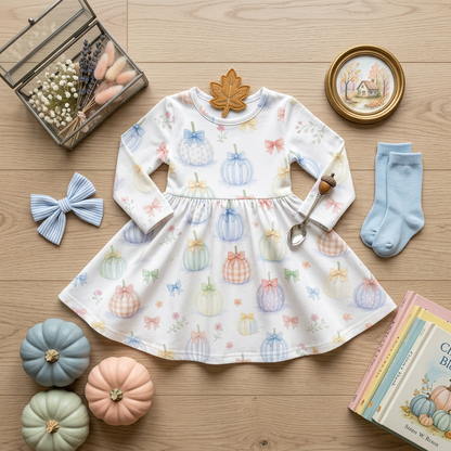 Pastel Pumpkin twirl dress
