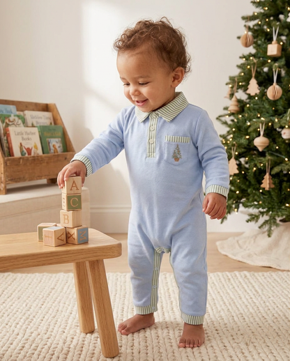 Coastal Christmas  polo romper (part of sibling set)