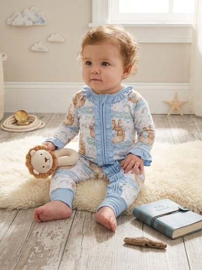 Noah's Ark  Extra Ruffle zippie pajama