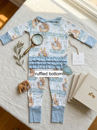Noah's Ark  Extra Ruffle zippie pajama