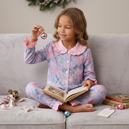 Christmas ornament and floral pajama set