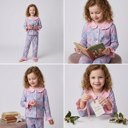 Christmas ornament and floral pajama set