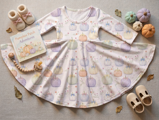 Pastel Pumpkin twirl dress