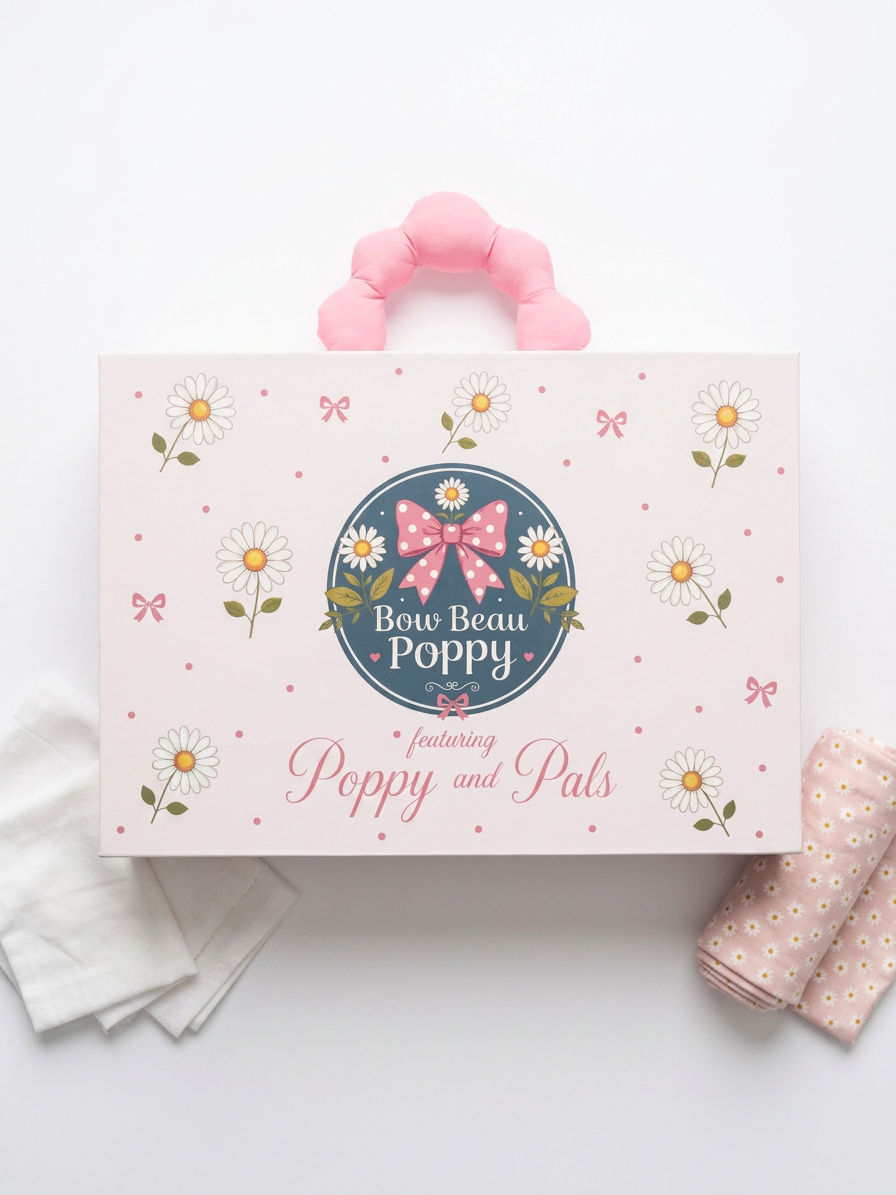 Matching girl and baby doll pajama set with adorable gift box with handle