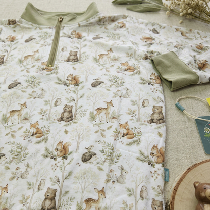 Woodland friends bamboo quarter zip