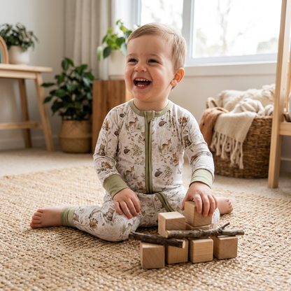Woodland theme bamboo zippie