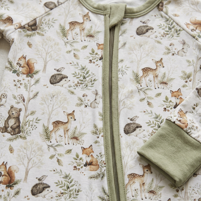 Woodland theme bamboo zippie