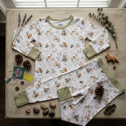 Woodland Friends Bamboo Pajama Set