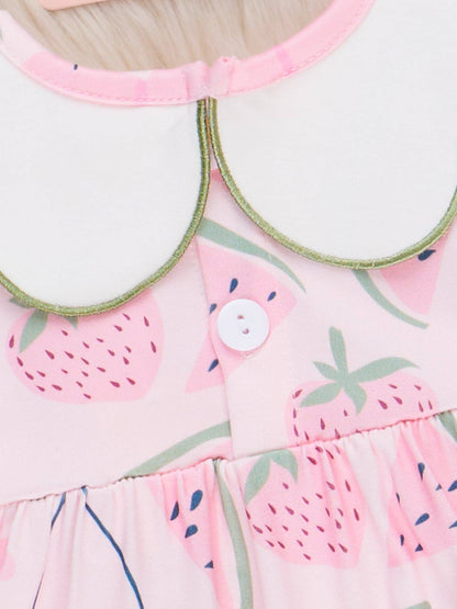 Watermelon Pops Embroidered Ruffle Bubble