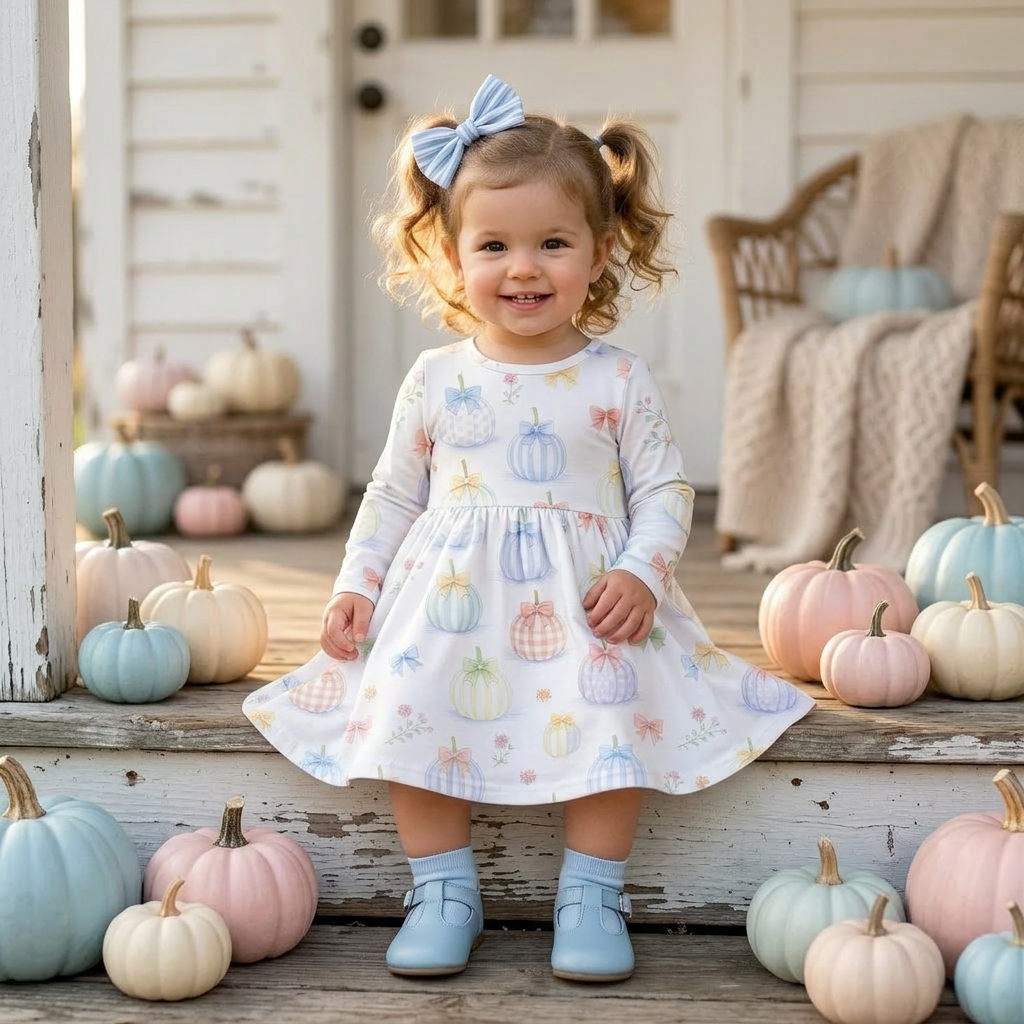 Pastel Pumpkin twirl dress