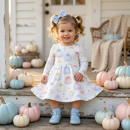 Pastel Pumpkin twirl dress