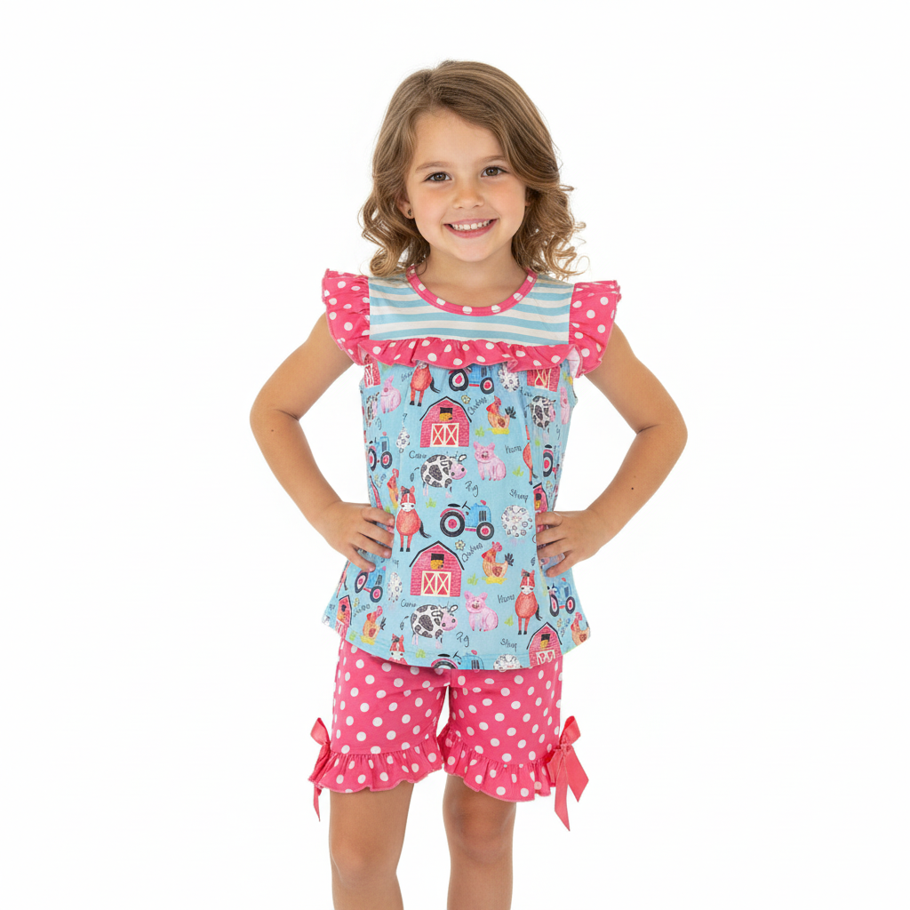 Farm ruffle short set