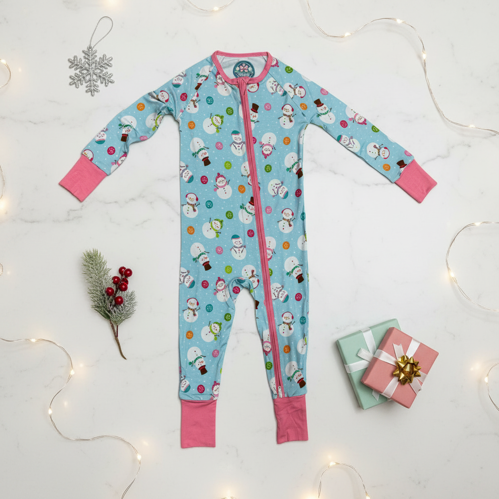 Snowman bamboo zippie