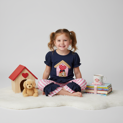valentine doghouse ruffle pant set