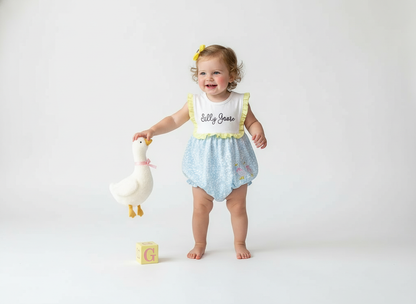 Silly Goose embroidered bubble romper
