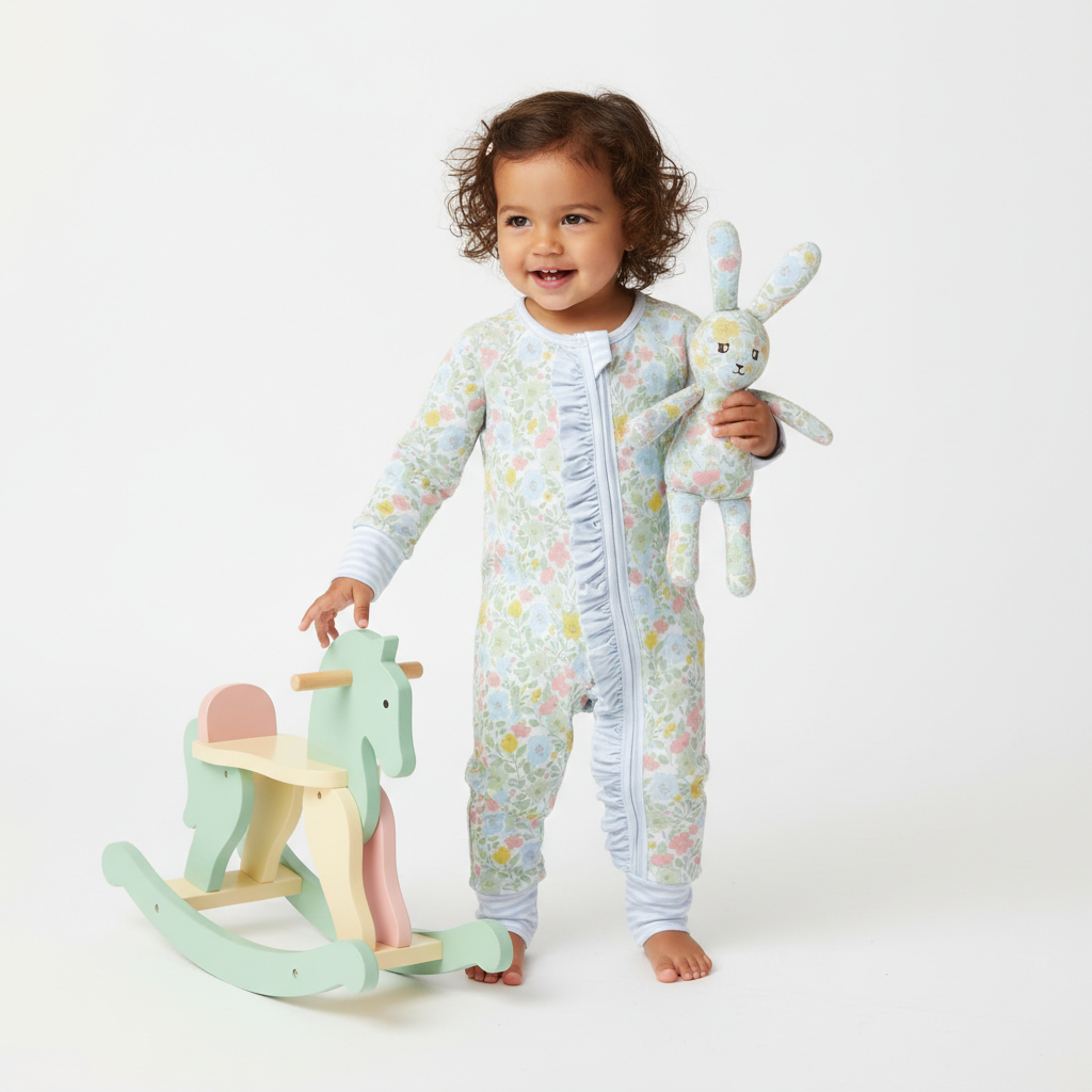 Bamboo blossom ruffle zippie