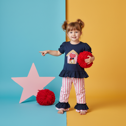 valentine doghouse ruffle pant set