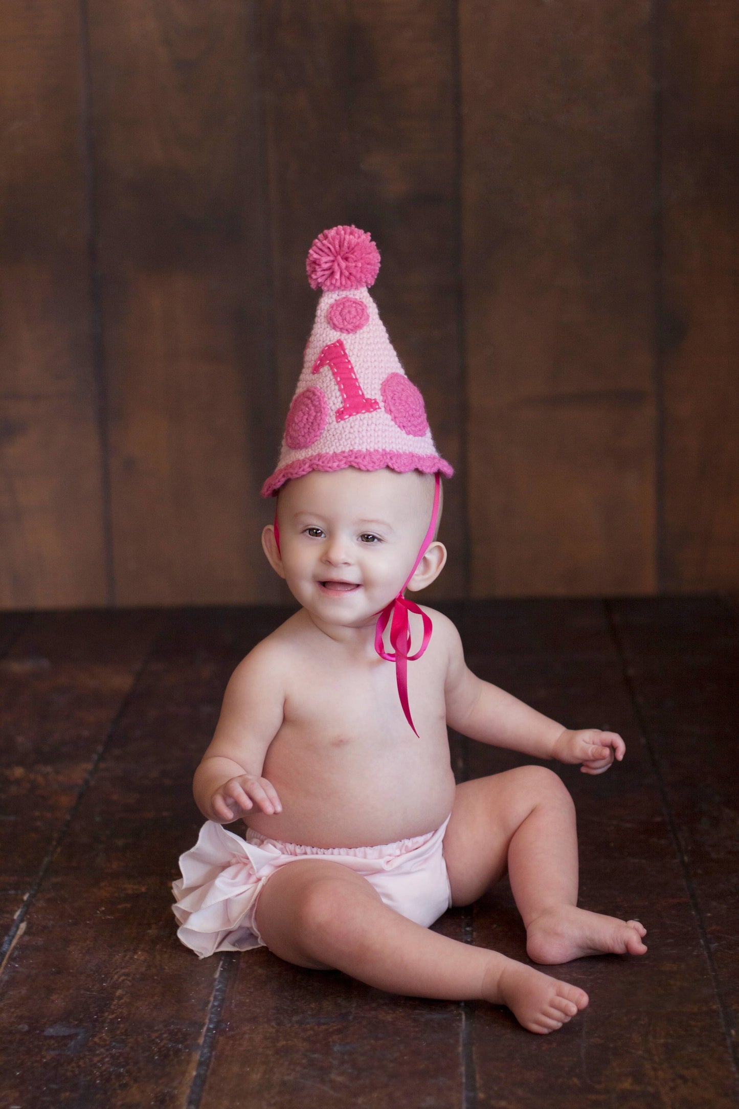 Pink Crocheted 1st Birthday Handmade Heirloom Baby Gift Hat