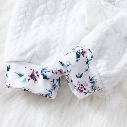 3D Ears Hooded  Pink Thickened Lined Baby Jumpsuit