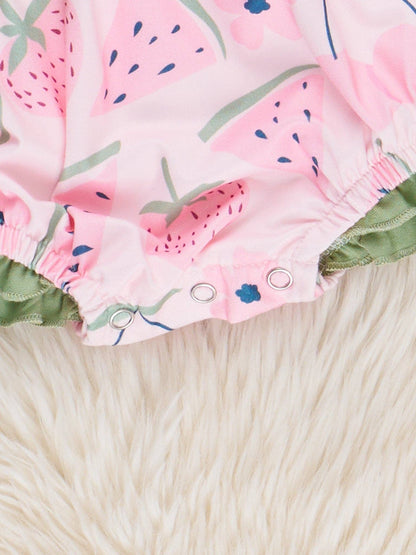 Watermelon Pops Embroidered Ruffle Bubble