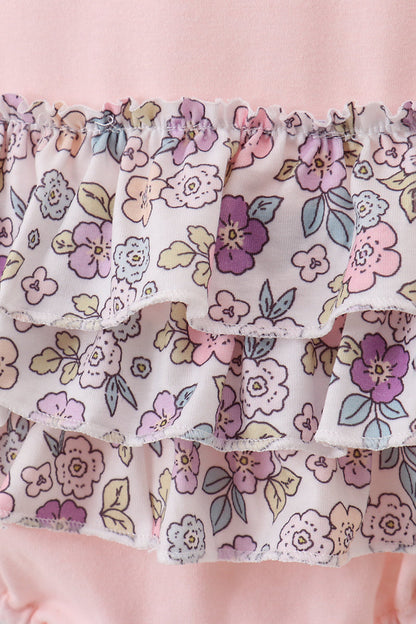 Bubble bow long sleeve romper