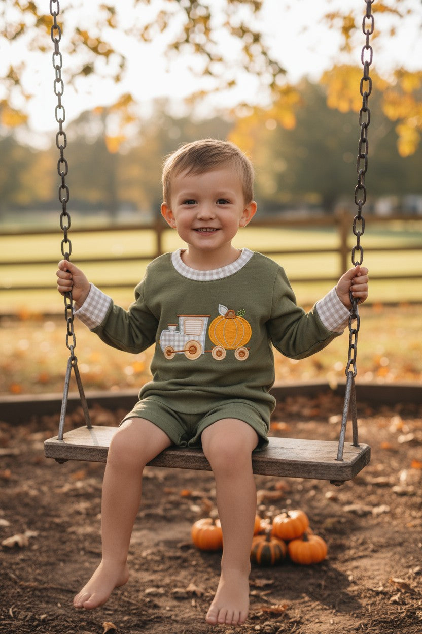 Pumpkin Patch long sleeve shirt with ribbed waistband