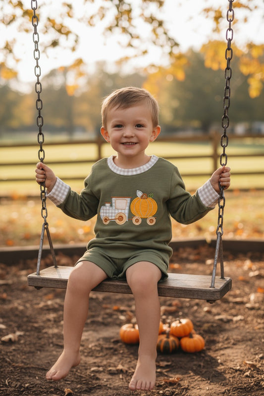Pumpkin Patch long sleeve shirt with ribbed waistband